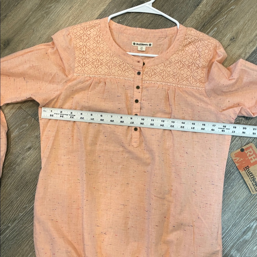 Lucky Brand Peach Lace Button-Up Blouse - Picture 10 of 11